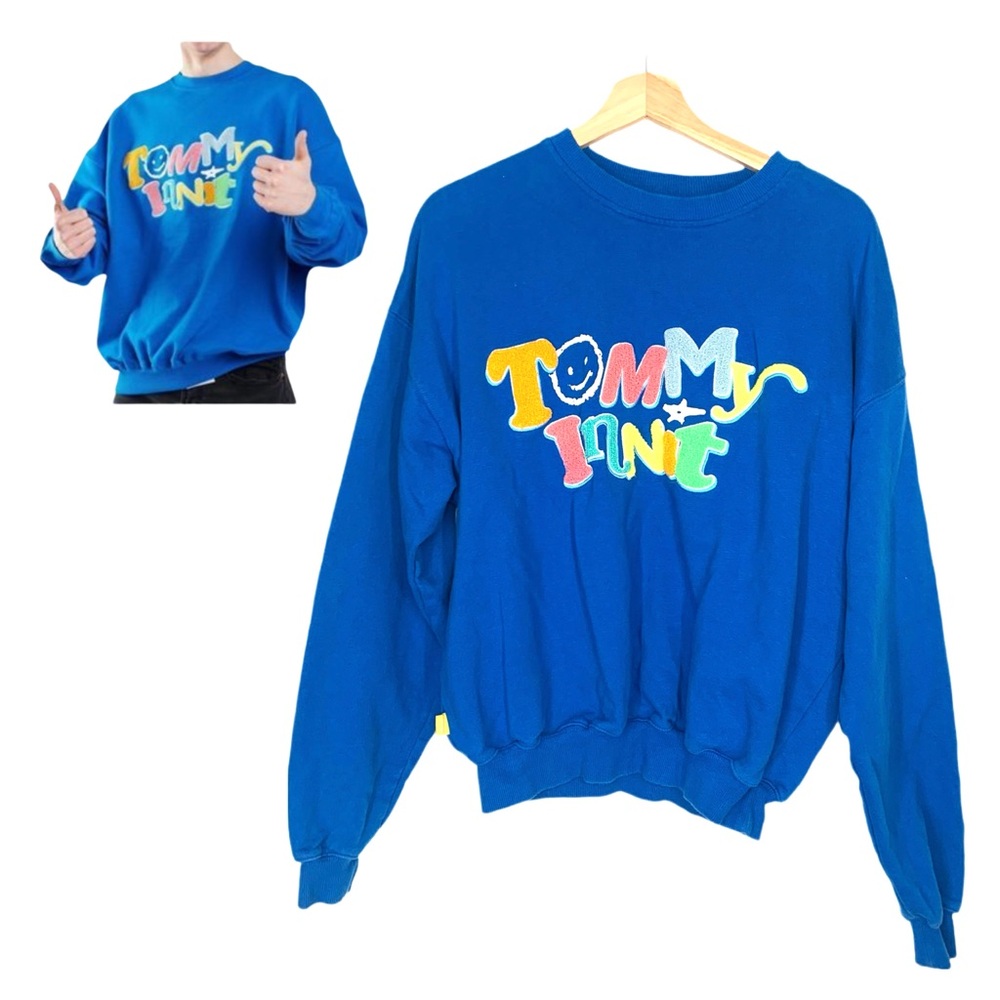 TommyInnit 21st Birthday Limited Edition Blue Crewneck Sweatshirt Size XS